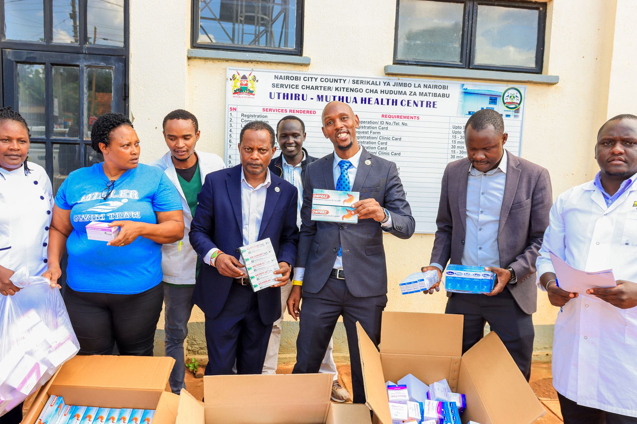 distribution of medicine at Uthiru Muthua Health Centre